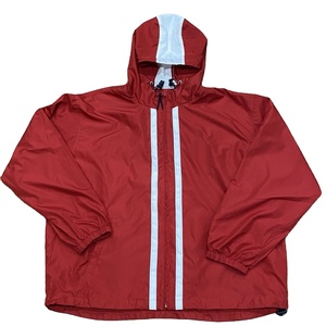 Red White Color <b>Vintage</b> Windbreaker Hooded Jacket Full Zip Anorak Windproof <b>Nylon</b> Running Sports Windbreaker Jacket for Men - Product Image 1