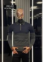 Suéter informal de otoño para hombre para cuello Polo manga larga cremallera calor cálido Cachemira Mohair estampado Jacquard Logo botón raya letra.