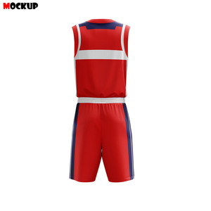 Maillot de basket-ball personnalisé, uniforme pour hommes et femmes |   Uniforme de basket-ball d'équipe imprimé par sublimation de couleur rouge en gros - Product Image 2