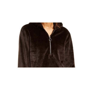 Giacca Bomber in Pelle di Pecora Nera con Zip per Donna Ideology, Invernale con Cappuccio, Traspirante, Reversibile, Trapuntata, Disponibile dalla Taglia XL alla 5XL - Product Image 2