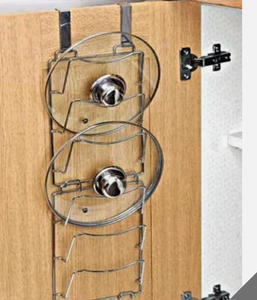 Support de couvercle de casserole à 2 sections Cintre pour <span class=keywords><strong>placard</strong></span> de cuisine Support de rangement à 6 couches Couvertures de casseroles Étagère d'organisation - Product Image 4