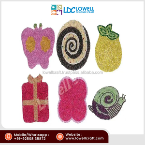 Set de table carré en verre perlé de style bohème moderne de luxe, écologique, de haute qualité, durable, fait à la main, pour la salle à manger et la cuisine - Product Image 2