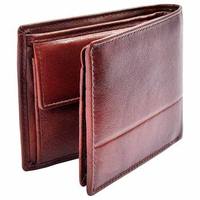 Dompet Lipat Dua Geometris Kulit Sapi Nappa Asli Mewah Logo Pribadi Anti RFID Jahitan Dua Warna Mini Tipis Ukuran Besar