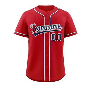 Jersey de béisbol con botones, camiseta de softball con sublimación personalizada, tela de malla ajustada para jóvenes, aparejos de secado rápido, uniforme universitario de sarga de EE. UU. - Product Image 1