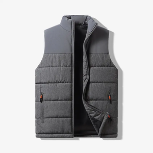 Gilet pour homme tendance de haute qualité, brillant, facile à porter, épais, en toile d'hiver, bomber à col montant, brillant, matelassé pour adultes - Product Image 1