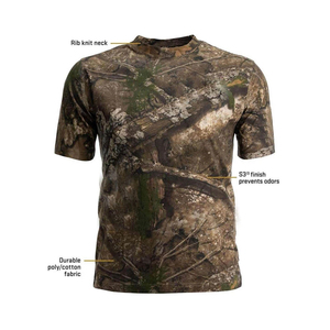 T-shirts de chasse personnalisés OEM de haute qualité, respirants, à manches courtes pour hommes, performance de chasse, camouflage - Product Image 4