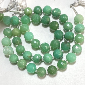 Venta al por mayor 8,5-9,5 MM Natural Chrysoprase Faceted Round Beads Green Gemstone Beads con forma redonda facetada Venta - Product Image 6
