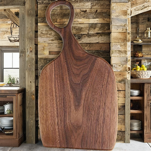 Planche à découper en bois avec poignée, planche à découper en bois ronde, planche à découper en bois pour le pain, en gros - Product Image 6