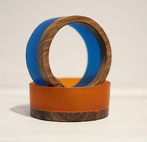 Handcrafted Green Resin Hot Sale <b>Fashion</b> Multi Color Wood Resin <b>Bangle</b> for Women and Girls Brass <b>Bangle</b> Jewelry/resin - Product Image 5