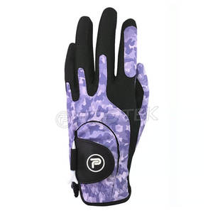 Guantes de golf de sublimación con logotipo personalizado de alta calidad de cuero genuino suave con diseño impreso de camuflaje - Product Image 4