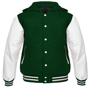 Chaqueta universitaria de invierno para hombre de diseño personalizado de la mejor calidad, cuello levantado, logotipo frontal, tela de lona acolchada con capucha, tamaños personalizados - Product Image 4
