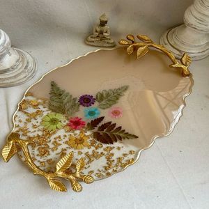 Plato de resina de primera calidad elegante patrón colorido perfecto para mesa de comedor mesa de centro o estilo festivo para servir - Product Image 3