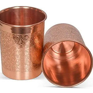 ขายส่งแฮนด์เมดแฮนด์เมดอุปกรณ์เสริมแก้วทองแดงคุณภาพดี ผู้ผลิตอินเดีย ทองแดง ดื่มแก้วทาสีมือ - Product Image 1