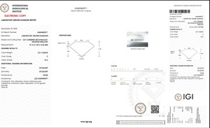 3.01 ct Radiant Cut Lab-Grown Diamond IGI Certified E Color VS2 Clarity Lab-Stone - Product Image 5