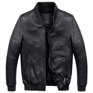 Design High Quality Waterproof Breathable Leather <b>Jacket</b> for Men Stand Collar Front Logo OEM Service Custom Made High Street - Product Image 1