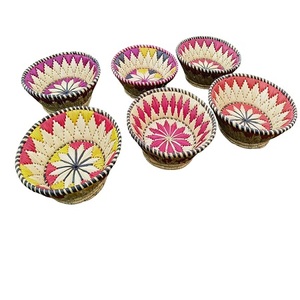 Cestas de hierba Moonj Multicolor Natural ecológicas hechas a mano más vendidas, pequeña cesta de mimbre decorativa para decoración del hogar - Product Image 4