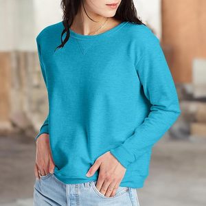New Arrival Luxury Long Sleeve Round Neck Shoulder Slope Solid Comfortable Casual <b>Women's</b> Cotton Sweatshirt From Bangladesh - Product Image 4