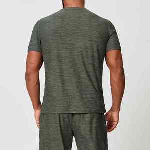 T-shirt de sport pour homme à séchage rapide, respirant, en jersey, style décontracté, uni, lavé, teint, compressé - Product Image 5