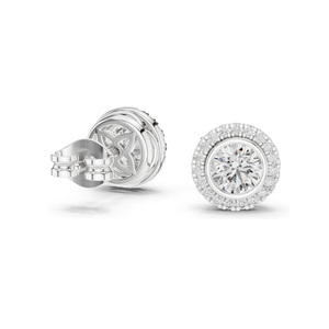 ต่างหูเพชรแล็บ 1.19 กะรัต สำหรับผู้หญิง ความใส VVS-VS EF  ทอง 18KT, 14KT, 10KT และเงิน 925  ทองชมพู, ทองเหลือง, ทองขาว - Product Image 2