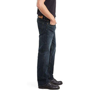 Novedad de 2023, pantalones vaqueros ajustados de tiro alto para hombre, hechos a medida, con estampado blanco, estilo Boyfriend, ropa de calle clásica, tejido de color oscuro - Product Image 2