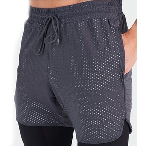 Personnalisé Hommes Basketball Fitness Jogger Running Mesh Shorts Double-Couche Casual Sports Streetwear Solide Décoration Numérique - Product Image 1