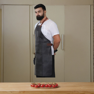 Delantal de cocina de cuero multiusos duradero de alta calidad personalizado nuevo estilo Denim para hombres mujeres trabajadores artistas-Cocina - Product Image 6
