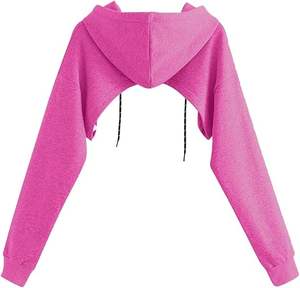 OEM Femmes Crop Hoodie 2025 | Logo personnalisé Pull Streetwear pour Fitness, Activewear, vente en gros de marques de vêtements et magasins de mode - Product Image 2