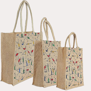 Producto de Venta caliente de alta calidad logotipo personalizado yute bolsa de compras bolsa de lona de algodón artículo personalizado estilo patrón carta promoción ENG - Product Image 3