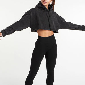 Sudaderas con capucha recortadas Streetwear Sudaderas con capucha Mujer OEM/ODM Proveedor de ropa personalizada Sudadera de mujer Ropa de invierno Sudaderas con capucha cortas para mujer - Product Image 6