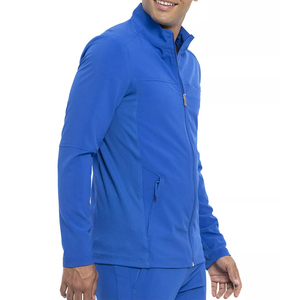 Veste de gommage à fermeture éclair avant pour hommes, respirante, infroissable, médicale et élégante, OEM Veste de gommage d'échauffement pour infirmière - Product Image 3