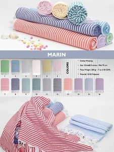 ผ้าขนหนูชายหาด DAFNI BIG PAZAR สีม่วง ลายพิมพ์เฮอร์ริงโบน ผ้าฝ้ายทอเนื้อเทอร์รี่ พร้อมพู่สีขาว น้ำหนักปานกลาง เคลือบด้วย HDPE - Product Image 6