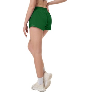 Ropa Deportiva Hecha a Medida, 100% Poliéster, Cintura Media, Corte Regular, Color Verde, Shorts para Mujer, de la Mejor Calidad - Product Image 3
