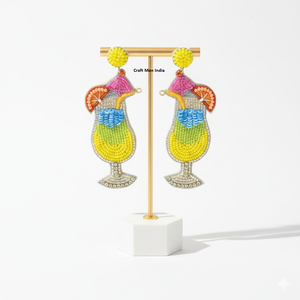 New Summer Handmade Braided Rice Bead <b>Earrings</b> Vintage Beaded Colorful Flower <b>Earrings</b> trendy seed bead <b>earring</b> - Product Image 2