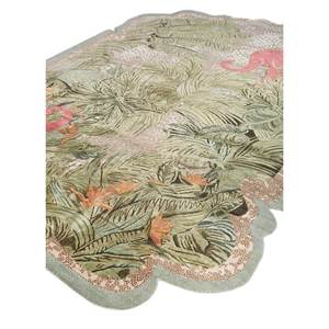 พรมขนสัตว์และไหมถักมือสีเขียวลายกุหลาบอินเดีย ลายสัตว์ รูปทรงสี่เหลี่ยมผืนผ้า สำหรับห้องนั่งเล่น ใช้ในบ้าน รุ่น SLR-7070 (CS-01) - Product Image 2