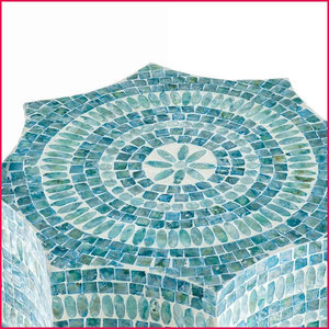 Mesa de Centro Moderna de Estilo Bohemio con Mosaico Ecológico y Madreperla para Decoración de Sala de Estar por M.R. ARTESANÍAS - Product Image 6