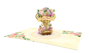 Meilleure maman jamais 3D carte pop-up de haute qualité Vietnam gros papier souvenir matériel pour événements spéciaux fête des mères salutations - Product Image 2