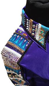 Tela de tafetán elástica hecha a mano Cowgirl Western Show Shirt - Product Image 3