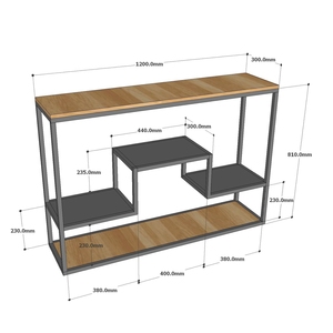 KAZI Modern Luxury Minimalist <b>Console</b> <b>Table</b> CST041 Plywood Wood with Iron Frame <b>for</b> <b>Entry</b> - Product Image 6