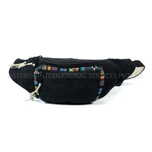 Sac de ceinture en chanvre avec 3 compartiments zippés Sac banane à bandoulière en coton de chanvre pour hommes et femmes Cadeau parfait pour les végétaliens - Product Image 4