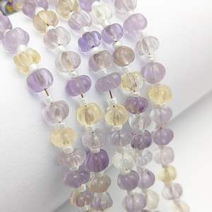 Ametrin Faceted Natural Gemstone Pumpkin Beaded Strands 5-7mm - Product Image 3
