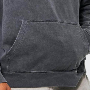 Vente en gros OEM – Nouveaux sweats à capuche en molleton uni délavé à l'acide pour hommes, 100 % coton, brodés, design hiver, personnalisables, haute qualité - Product Image 6