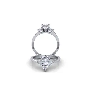 수출업자가 판매 할 솔리드 골드 메탈 수제 결혼 반지와 새로운 디자인 1.07CT 배 컷 다이아몬드 반지를 구입하십시오
