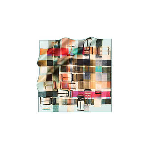 Colorful 90x90 Cacharel Polyester Twill <b>Square</b> <b>Scarf</b> - Product Image 1