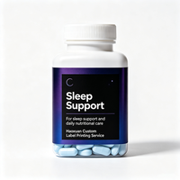Étiquettes personnalisées Haoxuan pour bouteilles de soutien au sommeil, film noir mat, autocollants imprimés imperméables pour l'emballage de produits nutritionnels