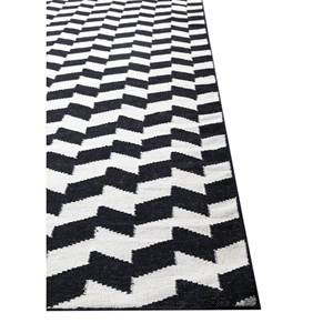 Alfombras Geométricas de Lana Alhambra en Gris y Negro, Tejido Plano para el Hogar, Pasillo, Rectangulares a Rayas-ADWL-13285 para Dormitorio, Sala de Estar - Product Image 4