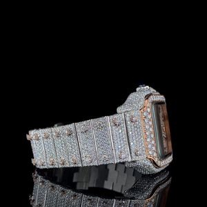Montre Mossinate Hip Hop White Iced Out Diamond Watch en acier inoxydable pour hommes disponible à la vente de luxe antique de qualité exportée - Product Image 3