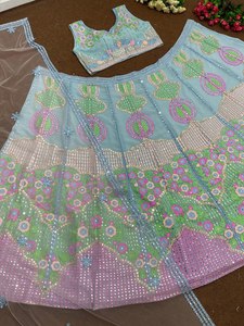 ชุดสำหรับงานแต่งงานผ้าจอร์เจียฟูแอ็กซ์เซ็ตแบบปักลวดลายกระจกจริงทำงานได้ดี - Product Image 2