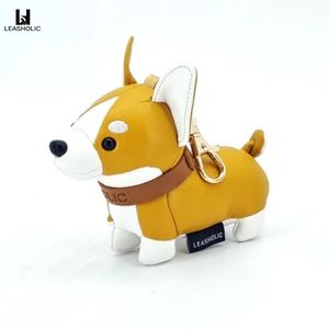 Leasholic Corgi PU cuir chien breloque 3D porte-clés mignon cadeau conception personnalisée OEM ODM sac accessoire sac à main porte-clés - Product Image 1