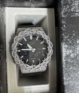 VVS Moissanite لساعة Casio الرقمية الفاخرة للرجال ساعة رياضية متتبع للساعة ميزة مقاومة للصدمات - Product Image 2