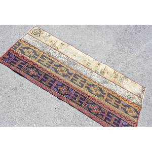 Alfombra turca vintage, estilo clásico beige, área grande de 23x56 pies, de lana Material, diseño de retazos de látex para sala de estar, pasillo - Product Image 4